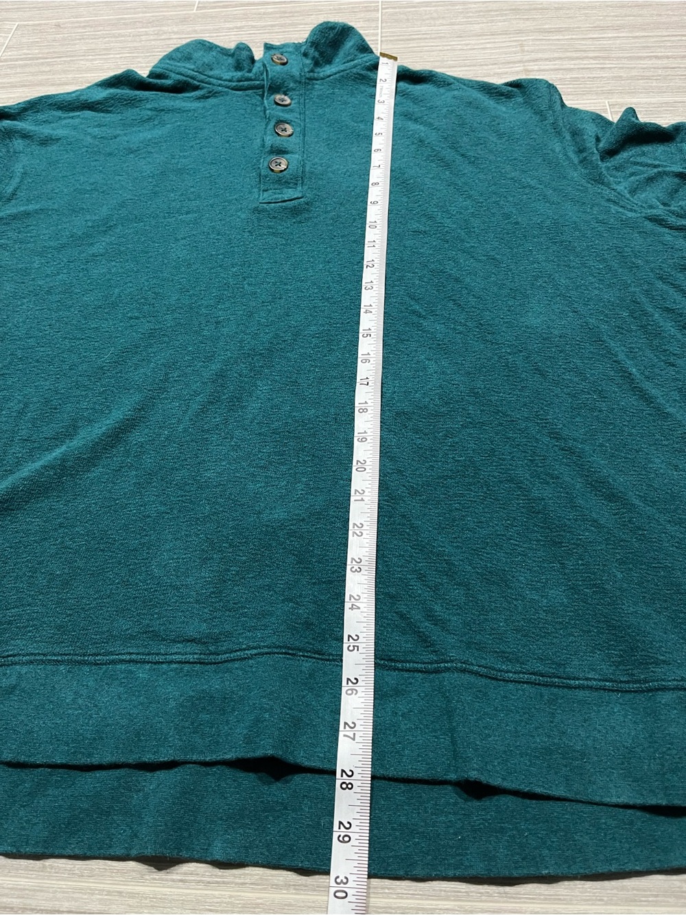 Men's Teal Button-Neck Sweater - Picture 4 of 10